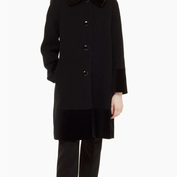Kate Spade Faux Fur Collar Velvet

Trim Wool Blend Coat , NWT size 6 - Picture 3 of 10